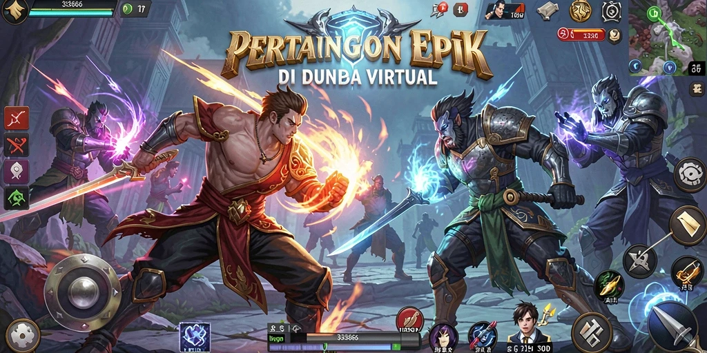 Screenshot menunjukkan pertarungan seru dalam game Fighting 333666.
