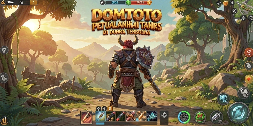 Tampilan gameplay DOMTOTO yang menakjubkan di dunia terbuka.