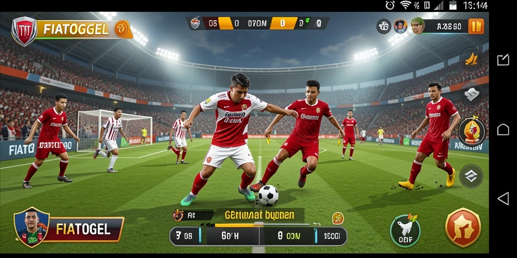 Tampilan gameplay FIATOGEL yang menarik dan penuh aksi sepak bola.
