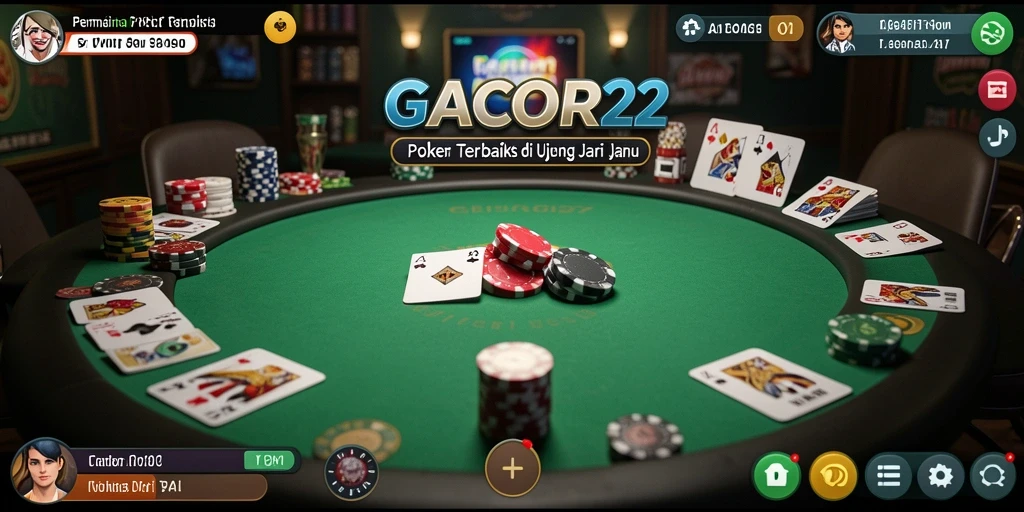 Tampilan menarik gameplay poker di GACOR22.