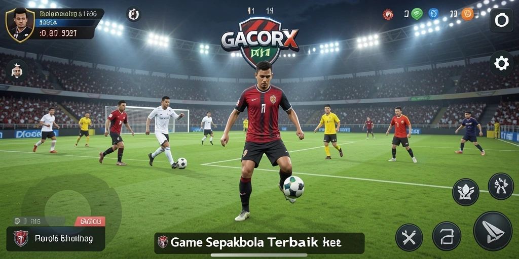 Screenshot GACORX menampilkan aksi seru di lapangan sepakbola.