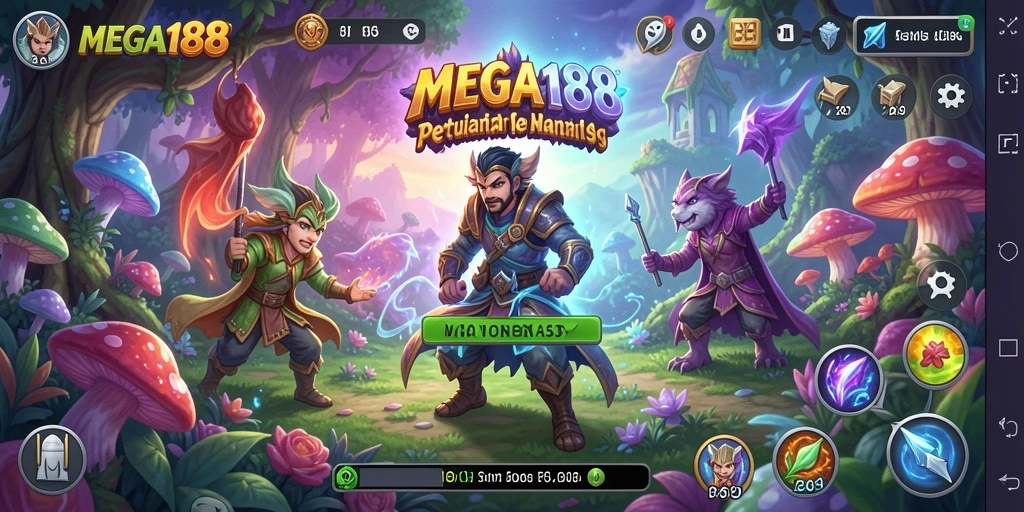 Screenshot MEGA188 menampilkan aksi seru di dunia petualangan.