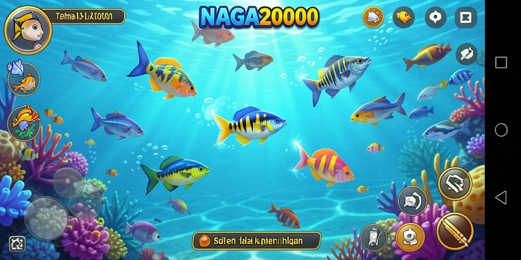 Tangkapan layar gameplay seru dari NAGA2000 Tembak Ikan.