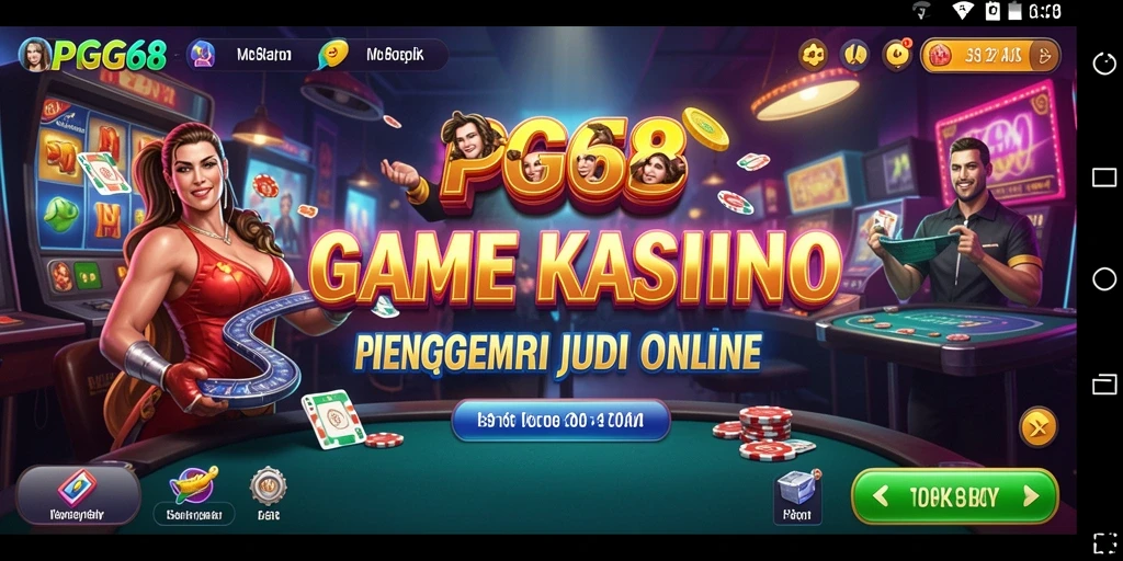 Tampilan gameplay PGG68 dengan berbagai permainan Kasino menarik.