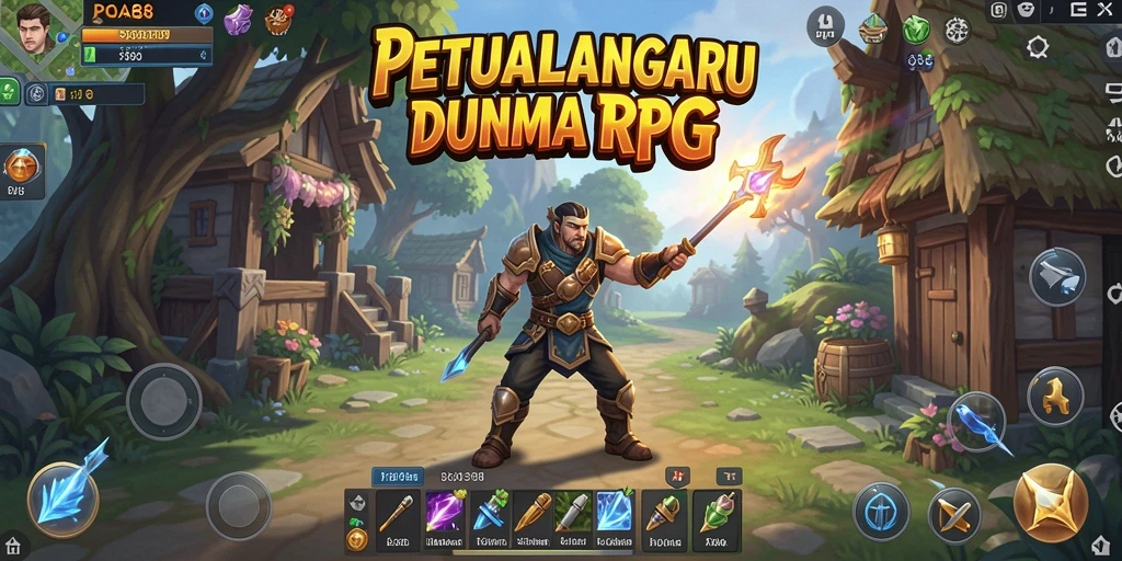 Tangkapan layar menunjukkan karakter dalam aksi di dunia RPG yang menakjubkan.