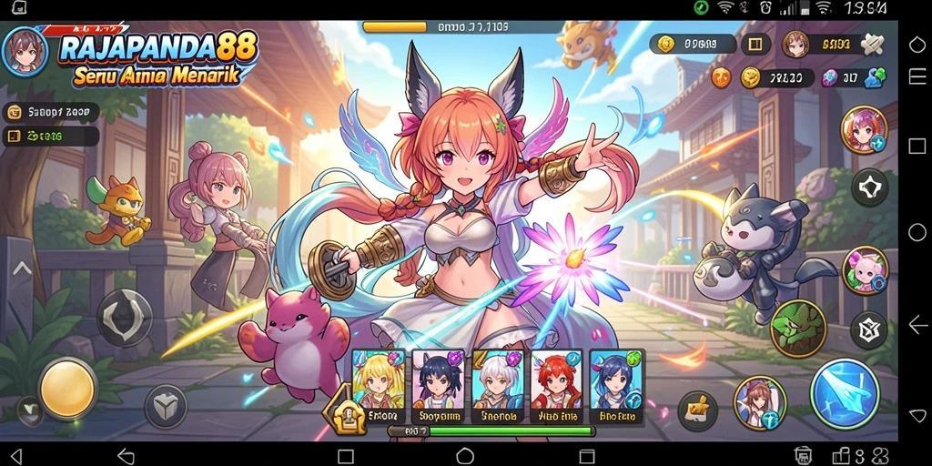 Screenshot menunjukkan aksi seru dalam permainan Anime.