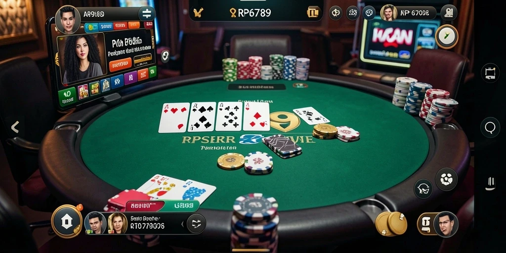 Tampilan gameplay Poker yang menarik dan mendebarkan di RP6789.