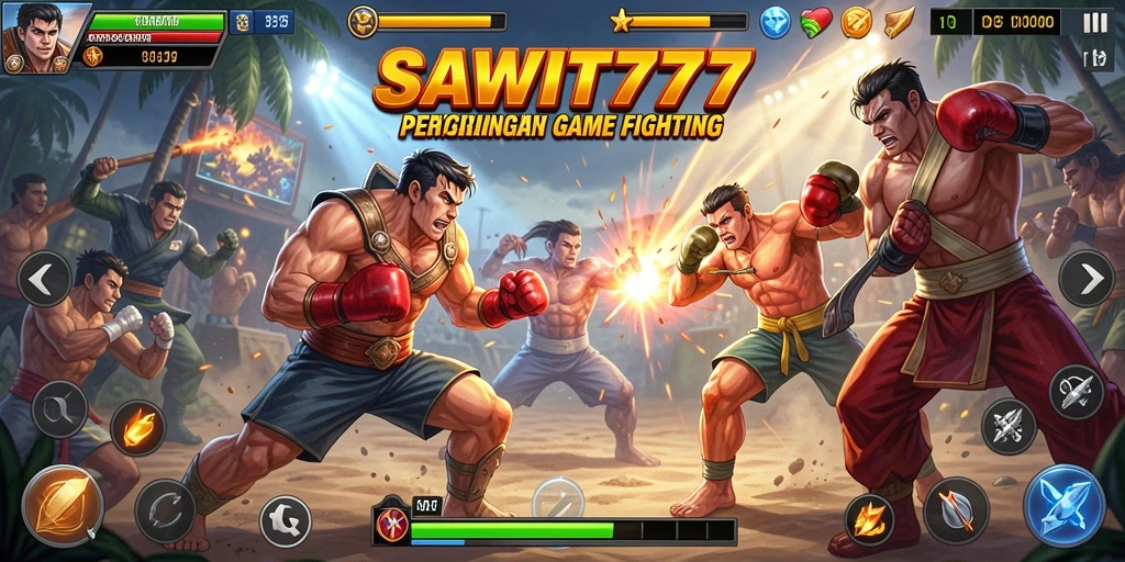 Screenshot permainan <strong>SAWIT777</strong> menampilkan aksi bertarung yang intens dan grafis menawan.