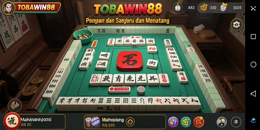 Screenshot utama TOBAWIN88 yang menunjukkan keseruan gameplay Mahjong.